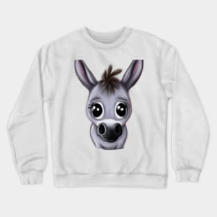 Cute Donkey Drawing Crewneck Sweatshirt